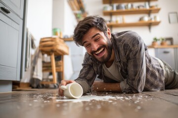 A man finding humor in everyday mishaps