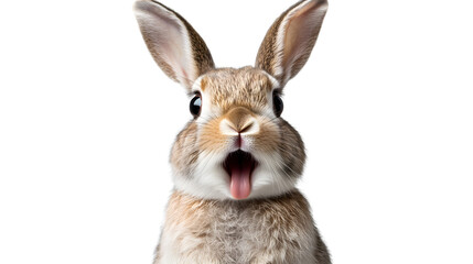 Obraz premium Surprised Rabbit On Transparent Background - Adorable Bunny Illustration for Graphic Designs