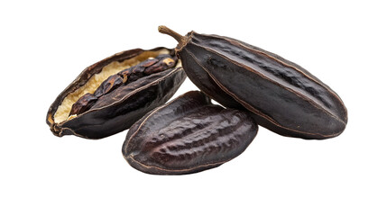Tonka Bean Close-up on White Background: Exquisite and Detailed Fruit Image for Creatives