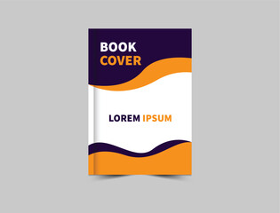 Book Cover Template Design Purple And Yellow Annual Report Magazine notebook Vector Illustration