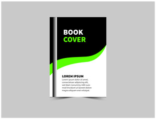 Book Cover Design Template Black And Green Annual Report Magazine notebook Vector Illustration