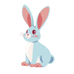 Vector cute rabbit holding easter eggs