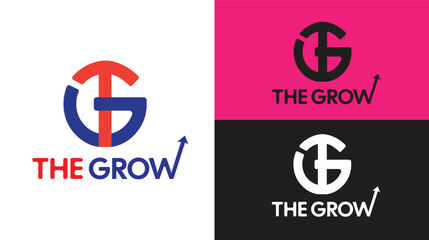 The Grow TG Monogram Logo – Business Growth Symbol with Upward Arrow