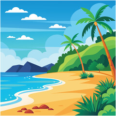 beach tree illustration
