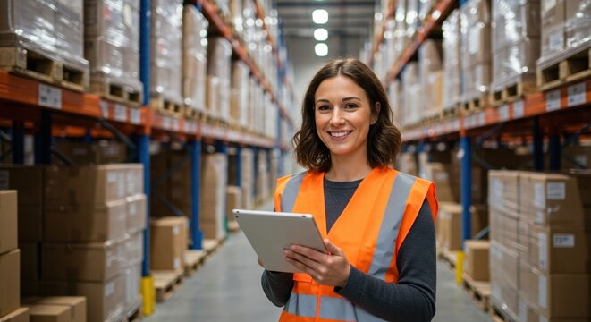 woman in warehouse