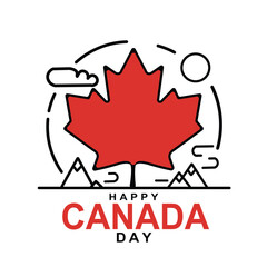 Vector illustration design for Canada Independence Day with maple leaf and festive elements, perfect for T-shirt art or print