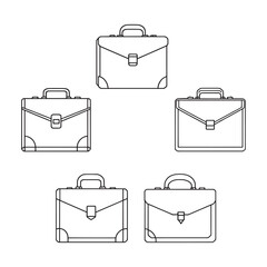 Simple Line Art Design of a Business Briefcase