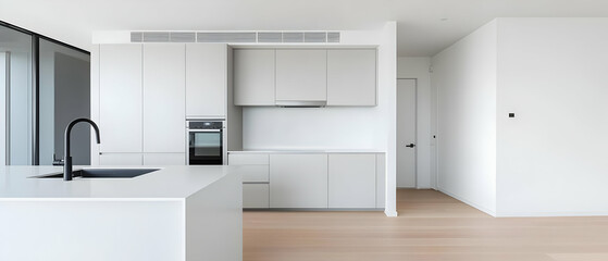 Modern White Minimalist Kitchen Interior Design
