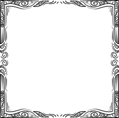 decorative frame with swirl and line ornaments