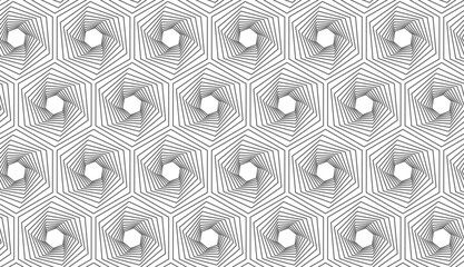 Geometric seamless pattern with optical illusion effect 3D weave. Pattern of regular hexagons