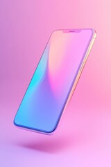 Vibrant, modern phone design displayed in a soft, pastel backdrop.