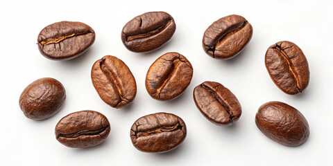 Set of fresh roasted coffee beans isolated on white background images light background