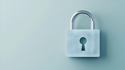Fototapeta premium Silver Lock Illustration On Light Blue Background