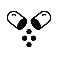 Here is a glyph icon showing open capsule