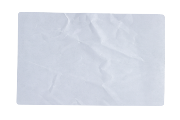 White adhesive glued paper sticker label with transparent background cut out design element