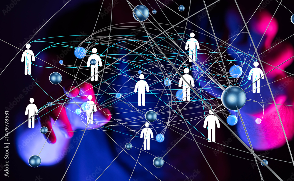 Poster Abstract technology group and data 3d