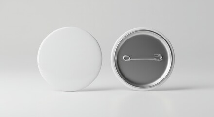 Blank white round badge mockup template for brand promotion and advertising