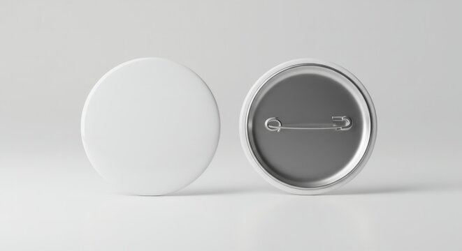 Blank white round badge mockup template for brand promotion and advertising