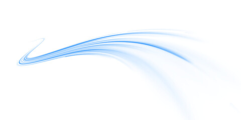PNG blue blur motion trail with light speed blue line and flash effect across night highway scene in fast car road perspective with laser glow and dynamic abstract background line blue PNG line.