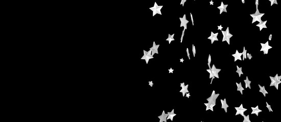 Stars - stars background, sparkle lights confetti falling. magic shining Flying christmas stars on night