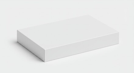 Sleek white box mockup isolated against a minimalist background illustration