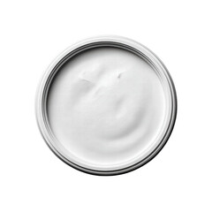 Ice Cream Tub Packaging with Plain Label, Isolated on White, Top-down View , Transparent Background