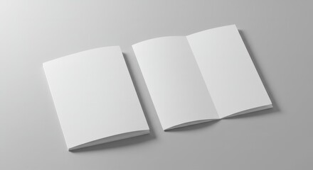 Elegant trifold brochure mockup, minimalist design for showcasing business promotion