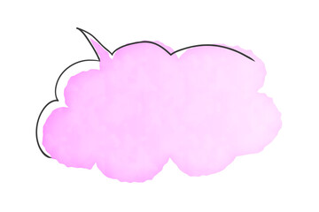 ピンクのシンプルな水彩風の吹き出し