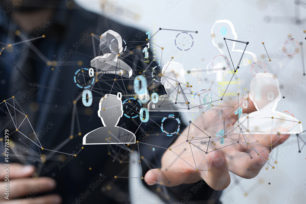Poster communication network digital group connect - neural network exposure digital
