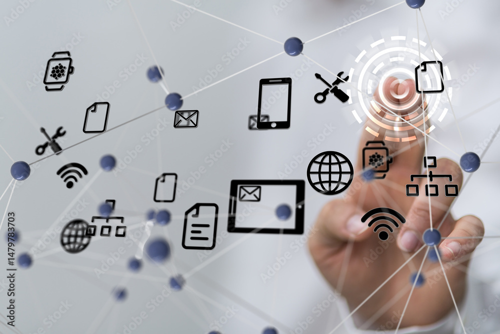 Poster Technology background. Big data concept. Binary