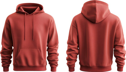 Front and Back View of a Rust-Colored Hoodie