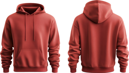 Front and Back View of a Rust-Colored Hoodie