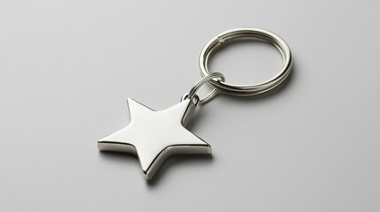Silver star-shaped keychain