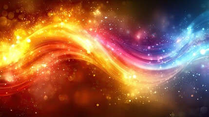 Obraz premium Abstract colorful wave, energy, glowing, background, design, digital art
