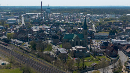 Salzbergen Luftaufnahmen Gewerbegebiet Dorf Stadt