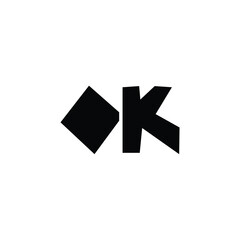 OK monogram logo design letter text name symbol monochrome logotype alphabet character simple logo