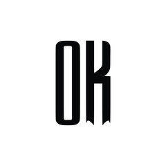 OK monogram logo design letter text name symbol monochrome logotype alphabet character simple logo