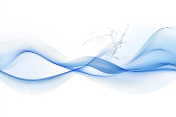 Abstract Blue Wave with Water Splash