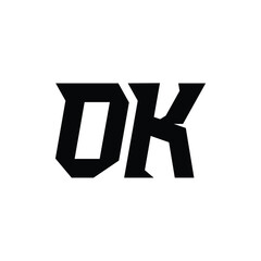 OK monogram logo design letter text name symbol monochrome logotype alphabet character simple logo