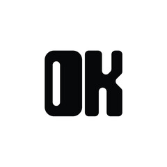 OK monogram logo design letter text name symbol monochrome logotype alphabet character simple logo
