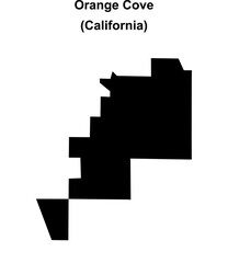 Orange Cove (California) blank outline map