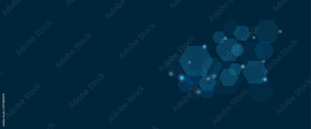 Aufkleber geometric abstract background with blue hexagons. science, technology and medical concept.