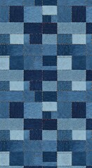 Fototapeta premium Indigo Dreams: A Denim Patchwork Tapestry