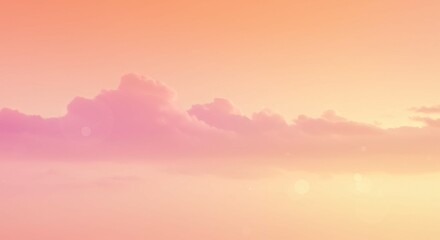 Fototapeta premium Serene Pastel Sunset Sky Dreamy Pink and Orange Cloudscape Background