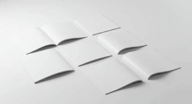 Clean and Minimalist Presentation of Several Mockup Catalogs for Editorial Design