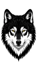 Majestic Wolf Portrait: Black & White Intensity