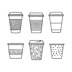 Simple Modern Coffee To Go Cup Outline Design