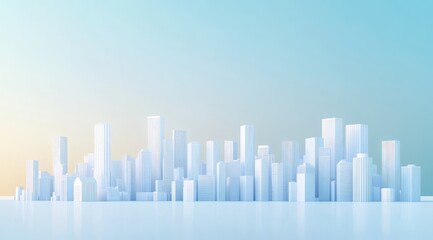 Fototapeta premium 3D Rendered Cityscape with Modern Buildings