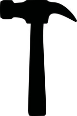Black silhouette of a claw hammer, minimalist design. Vector illustration