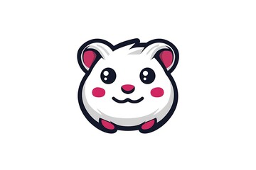 Obraz premium Hamster Face Logo on White Background | Cute Animal Branding Design